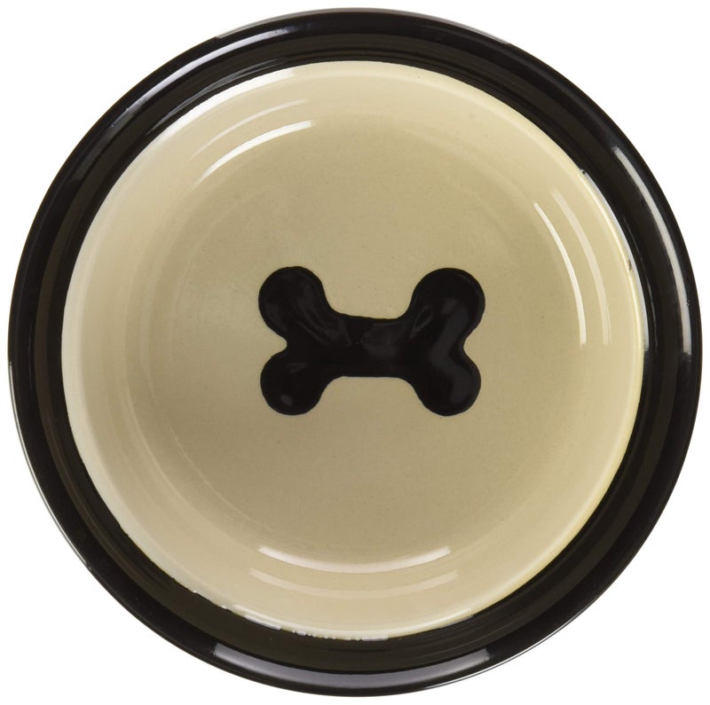PetRageous 10071 City Pets Bones Dishwasher-Safe Dog Food and Water Bowl 6.125-Inch Diameter 2.5-Inch Tall 2-Cups Capacity for Small Dogs and Cats, Black - Image 2